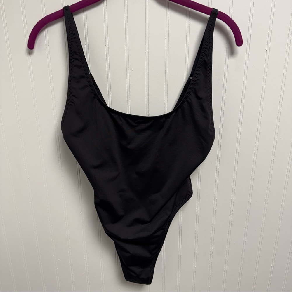 Skims Recycled Swim Scoop Neck Onepiece Large Onyx NWT